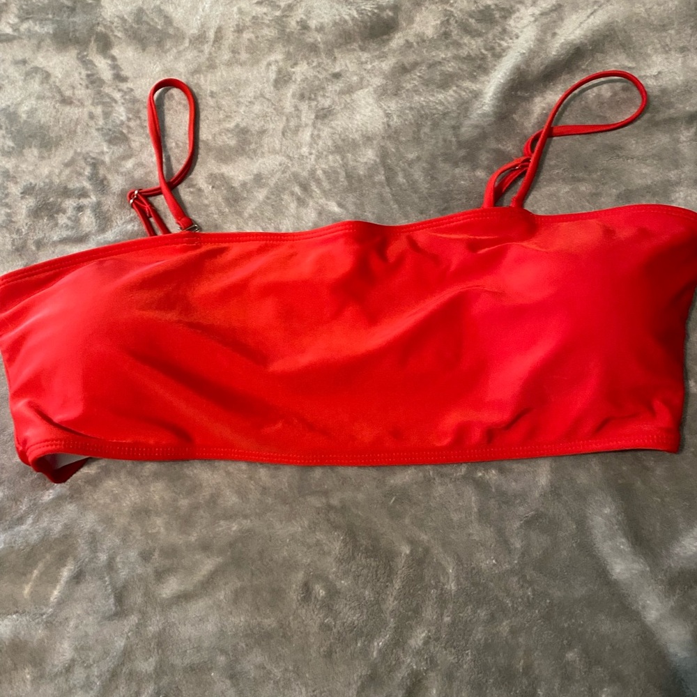 Red Strapless Bikini Top